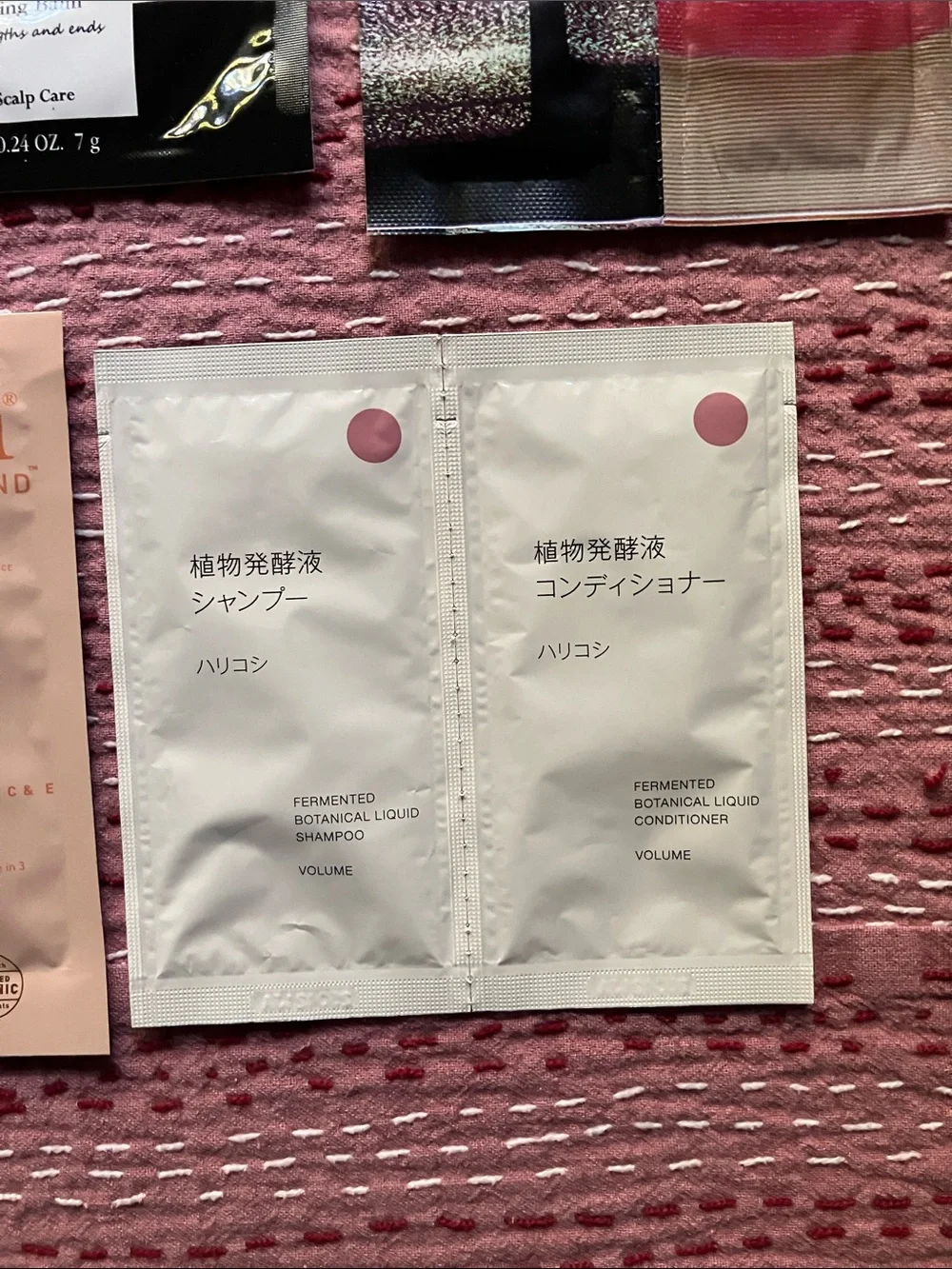 Shampoo and conditioner samples